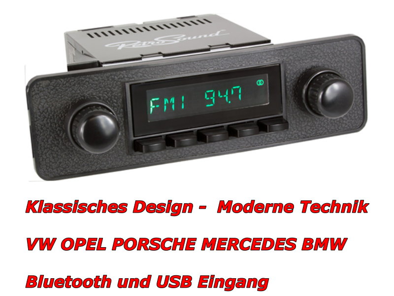 USB MP3 Retro Design Classic Car Radio VW Beetle 1968 bis